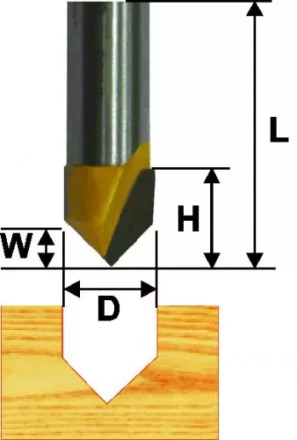 Фреза пазовая галтельная ф9,5 мм V-обр 90 град. хвостовик 8 мм Энкор 46095 купить в Магнитогорске