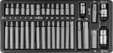 Набор вставок 4-12мм Т20-Т70 30/75мм 3/8&quot;DR 1/2&quot;DR 35предметов Jonnesway S29H4135S 47299 купить в Магнитогорске