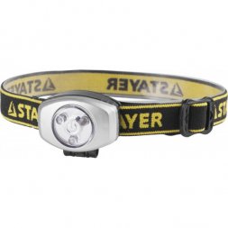 Фонарь STAYER &quot;STANDARD&quot; налобный светодиодный, 3ULTRA LED, 2CR2032 56580