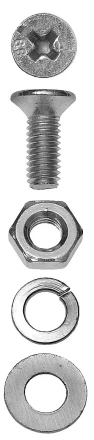 Винт ЗУБР (DIN965) в комплекте с гайкой (DIN934), шайбой (DIN125), шайбой пруж. (DIN127),  M4x30мм, ТФ6, 18шт. 4-303456-04-030 купить в Магнитогорске