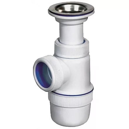 Сифон ЗУБР &quot;ЭКСПЕРТ&quot; колбовый для моек и раковин, выпуск - нержавеющая чашка 51813 купить в Магнитогорске