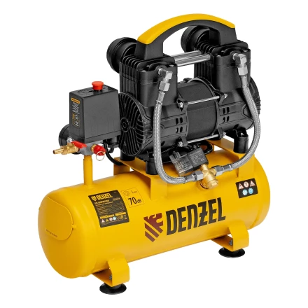 Компрессор безмасл. малошумный DLP-950/10, 950Вт,10 л, 2850 об/мин, 170 л/мин// Denzel 58141 купить в Магнитогорске