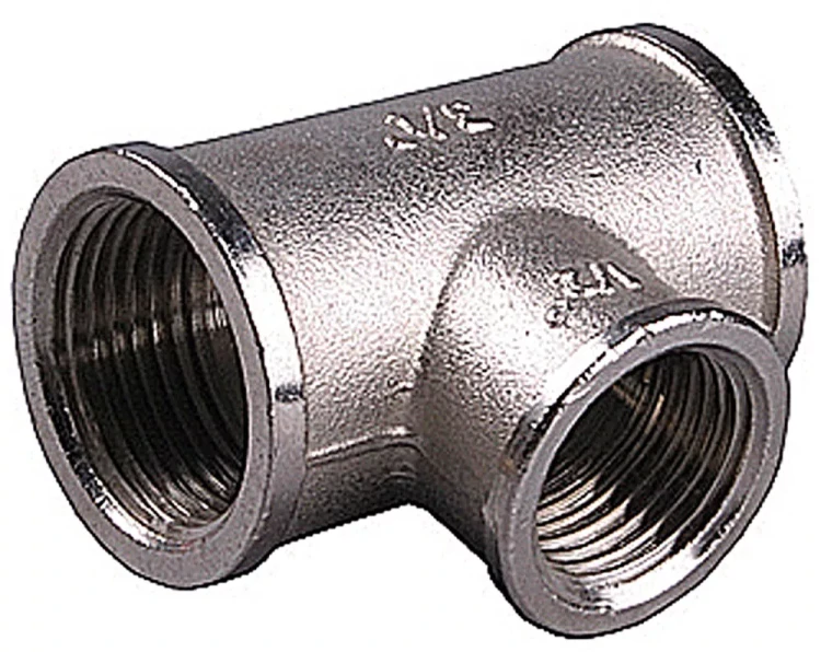 Тройник GENERAL FITTINGS переходной, никелированная латунь, г/г/г, 3/4"-1/2"-3/4" 51060-3/4-1/2-3/4 купить в Магнитогорске