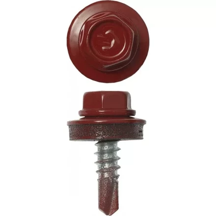 Саморезы ЗУБР &quot;ПРОФЕССИОНАЛ&quot; окраш., RAL 3003 рубин.-красн., для крепл. кров. матер. к металл. констр., 5.5x19мм, 500шт 4-300315-55-019-3003 купить в Магнитогорске