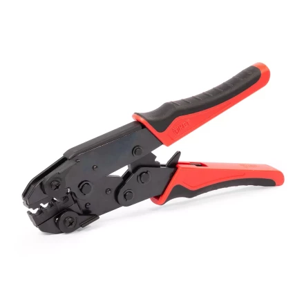 Пресс-клещи КВТ СТО+9 с 9 матрицами МПК для опрессовки разъемов, втулочных, изолированных и неизолированных наконечников (набор) (90778) купить в Магнитогорске