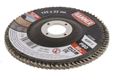 Круг Лепестковый Торцевой (КЛТ) HAMMER КЛТ 1 Ф125х22 Р80 213-026 купить в Магнитогорске