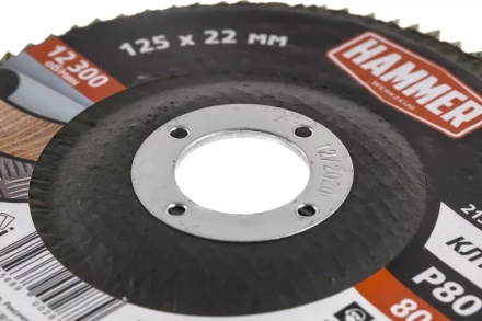 Круг Лепестковый Торцевой (КЛТ) HAMMER КЛТ 1 Ф125х22 Р80 213-026 купить в Магнитогорске