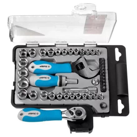 Набор ЗУБР Слесарно-монтажный инструмент &quot;ЭКСПЕРТ&quot;, ключ развод.,отвертка реверс. с насадками, пласт.бокс, 43пред. 25290-H43 купить в Магнитогорске