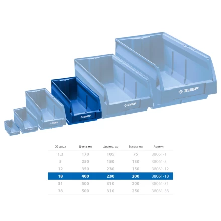ЗУБР ЛСК-18, 18 л, 400 х 230 х 200 мм, складской лоток, Профессионал (38061-18) купить в Магнитогорске