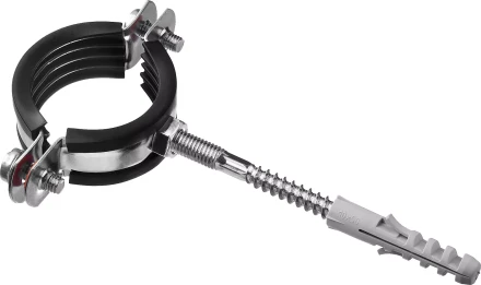 ЗУБР 1 1/4, цинк, 1 шт, трубный хомут с сантехнической шпилькой и дюбелем (37866-40-45) купить в Магнитогорске