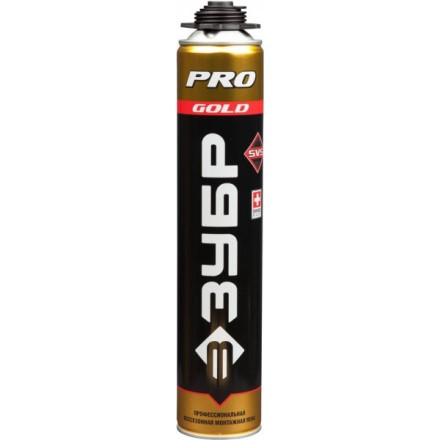 Пена ЗУБР &quot;GOLD PRO&quot; профессиональная, монтажная, пистолетная, всесезонная, 750мл 41155 купить в Магнитогорске