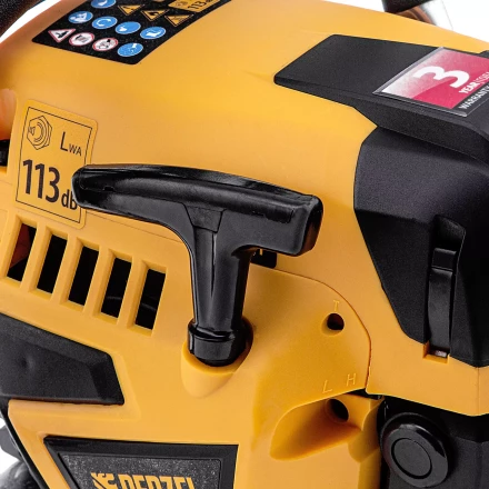 Пила цепная бензиновая Denzel DS-5218, шина 45 см, 52 см3, 3 л.с, шаг 0,325, паз 1,5 мм, 72 звена 95237 купить в Магнитогорске