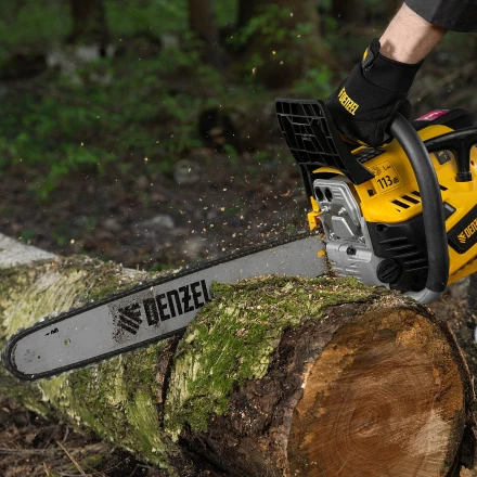 Пила цепная бензиновая Denzel DS-5218, шина 45 см, 52 см3, 3 л.с, шаг 0,325, паз 1,5 мм, 72 звена 95237 купить в Магнитогорске