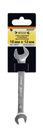 Ключ гаечный рожковый двусторонний 10х12 Энкор 26012 купить в Магнитогорске