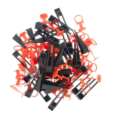 Комплект зажим и клин для системы выравнивания плитки СВП Кольцо, 40/40 шт. в пакете Сибртех 88111 купить в Магнитогорске