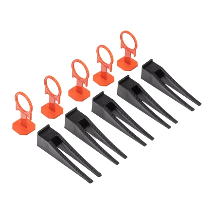 Комплект зажим и клин для системы выравнивания плитки СВП Кольцо, 40/40 шт. в пакете Сибртех 88111 купить в Магнитогорске