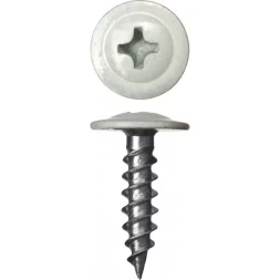 Саморезы ЗУБР с прессшайбой по листовому металлу до 0,9 мм, окрашенные в RAL-9003, PH2, 4,2х19 мм, 450шт 300191-42-019-9003