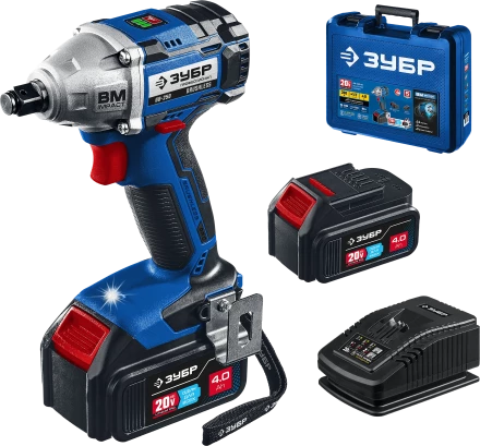 Ударный бесщеточный гайковерт, 2 АКБ T7 (4 Ач), в кейсе GB-250-42 серия «ПРОФЕССИОНАЛ» купить в Магнитогорске