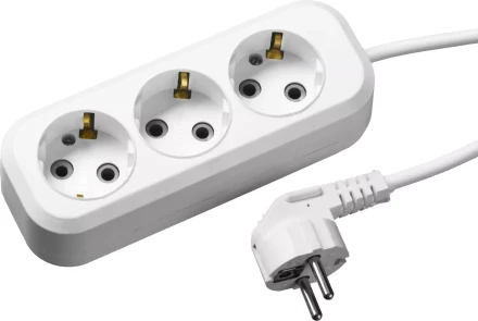Удлинитель СИБИН электрический, ПВС сечение 0,75кв мм, 3 гнезда, макс мощн 2200Вт, 3м, заземление 55034-3 купить в Магнитогорске