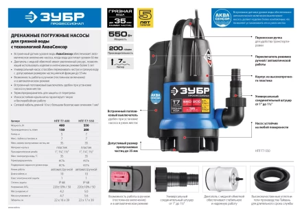 Насос дренажный НПГ-Т7-400 серия ПРОФЕССИОНАЛ купить в Магнитогорске