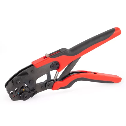 Пресс-клещи КВТ СТВ+5 с 5 матрицами МПК для опрессовки разъемов, втулочных, изолированных и неизолированных наконечников (набор) (89227) купить в Магнитогорске