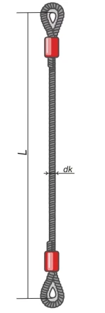 Строп ветвь канатная ВК-1.6 т L=2 Кч  din 2.0 т опрессовка купить в Магнитогорске