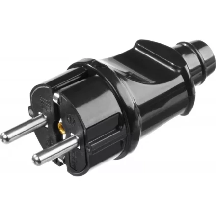 Вилка MAXElectro электрическая, 16А/220В, с заземлением, черная, STAYER 55160-B купить в Магнитогорске