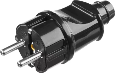Вилка MAXElectro электрическая, 16А/220В, с заземлением, черная, STAYER 55160-B купить в Магнитогорске