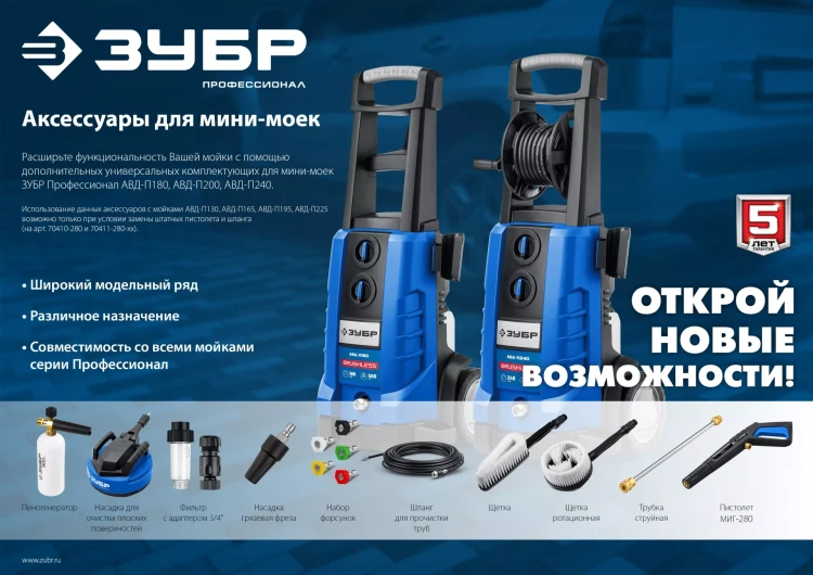 ЗУБР для пистолета МИГ-280, комплект цветных насадок 5 шт (70408-280) купить в Магнитогорске