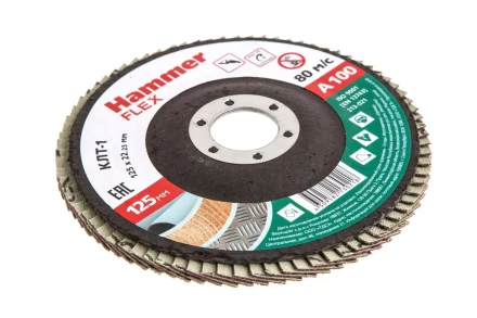 Круг Лепестковый Торцевой (КЛТ) HAMMER КЛТ 1 Ф125х22 Р100 213-021 купить в Магнитогорске