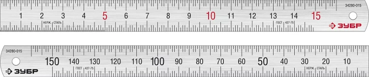ЗУБР Про-15, длина 0.15 м, усиленная нержавеющая линейка, Профессионал (34280-015) купить в Магнитогорске