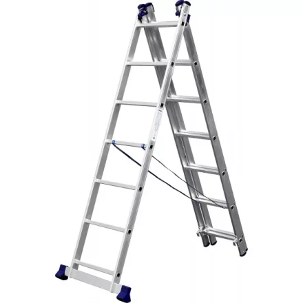 Лестница СИБИН универсальная, трехсекционная со стабилизатором, 7 ступеней 38833-07 купить в Магнитогорске