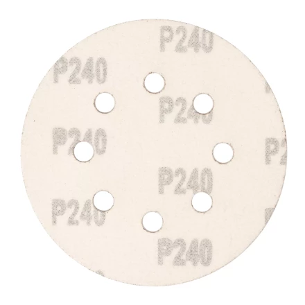Круг абразивный на ворсовой подложке под &quot;липучку&quot;, перфорированный, P 240, 125 мм, 5 шт Сибртех 738117 купить в Магнитогорске