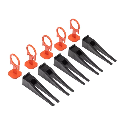 Комплект зажим + клин для системы выравнивания плитки СВП Кольцо, 50/50 шт. в ведре Сибртех 88112 купить в Магнитогорске