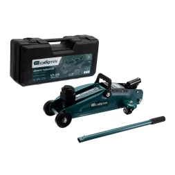 Домкрат гидравлический подкатной Сибртех 50833, 2 т, 127-330 мм, в пласт. кейсе