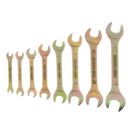 Набор ключей рожковых 6-22 мм, 8 шт, желтый цинк Сибртех 15280 купить в Магнитогорске