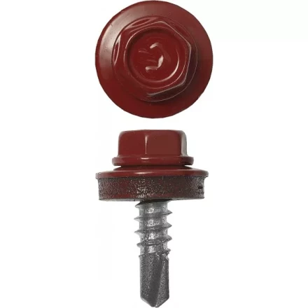 Саморезы ЗУБР &quot;ПРОФЕССИОНАЛ&quot; окраш., RAL 3003 рубин.-красн., для крепл. кров. матер. к металл. констр., 5.5x25мм, 420шт 4-300315-55-025-3003 купить в Магнитогорске