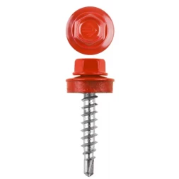 Саморезы ЗУБР &quot;ПРОФЕССИОНАЛ&quot; окраш., RAL 3003 рубин.-красн., для крепл. кров. матер. к дерев. обреш., 4.8x29мм, 400шт 4-300315-48-029-3003