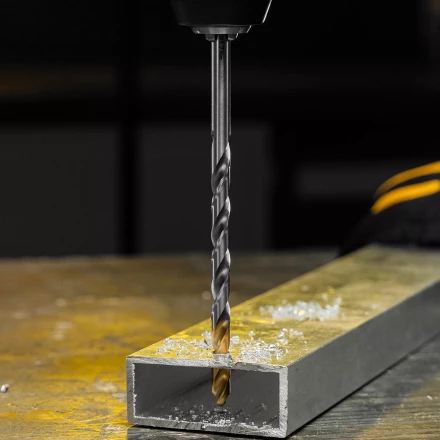 Сверло спиральное по металлу Denzel, 7,0 х 156 мм, Р6М5, Golden Tip, удлиненное, 718258 купить в Магнитогорске