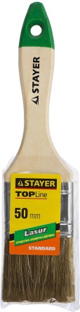 Кисть плоская STAYER &quot;LASUR-STANDARD&quot;, смешанная (натуральная и искусственная) щетина, деревянная ручка, 50мм 01031-50 купить в Магнитогорске