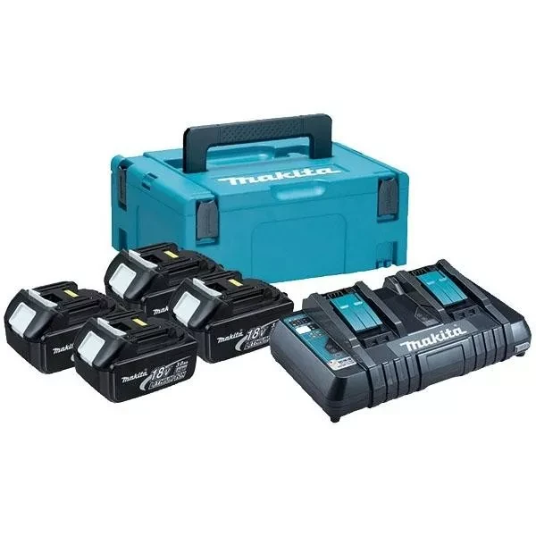 Набор 4 аккумулятора Makita BL 1850B 198312-4, 5 Ач и Зарядное устройство DC 18 RD в MakPac купить в Магнитогорске
