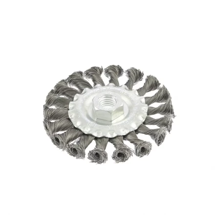 Щетка для УШМ 100 мм М14 плоская крученая  проволока 0,35 мм MATRIX 74631 купить в Магнитогорске