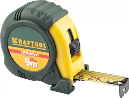 Рулетка KRAFTOOL &quot;EXPERT&quot; с нейлоновым покрытием, обрезин корпус, 9/25мм 34122-09_z01 купить в Магнитогорске