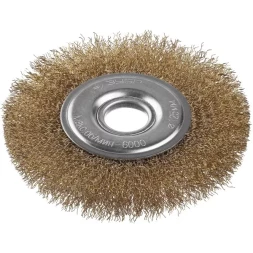 ЗУБР "ПРОФЕССИОНАЛ". Щетка дисковая для УШМ, витая стальная латунированная проволока 0,3мм, 125х22мм 35187-125_z01