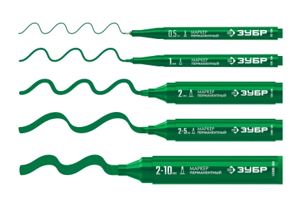 ЗУБР МП-300 зеленый, 2 мм перманентный маркер (06322-4) купить в Магнитогорске
