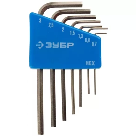 Набор ключей имбусовых ЗУБР &quot;ЭКСПЕРТ&quot; МИНИ для точных работ, Cr-V, HEX 0,7, 0,9, 1,3, 1,5, 2, 2,5, 3 мм, 7 шт 27471-H7 купить в Магнитогорске