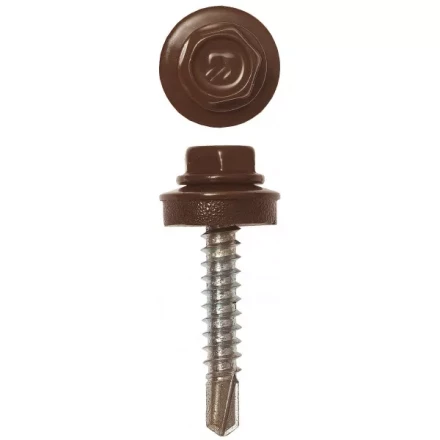 Саморезы ЗУБР &quot;ПРОФЕССИОНАЛ&quot; окраш., RAL 8017 шокол.-коричн., для крепл. кров. матер. к дерев. обреш., 4.8x29мм, 400шт 4-300315-48-029-8017 купить в Магнитогорске