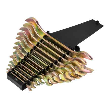 Набор ключей рожковых Сибртех 15281, 6-32 мм, 12 шт, желтый цинк купить в Магнитогорске