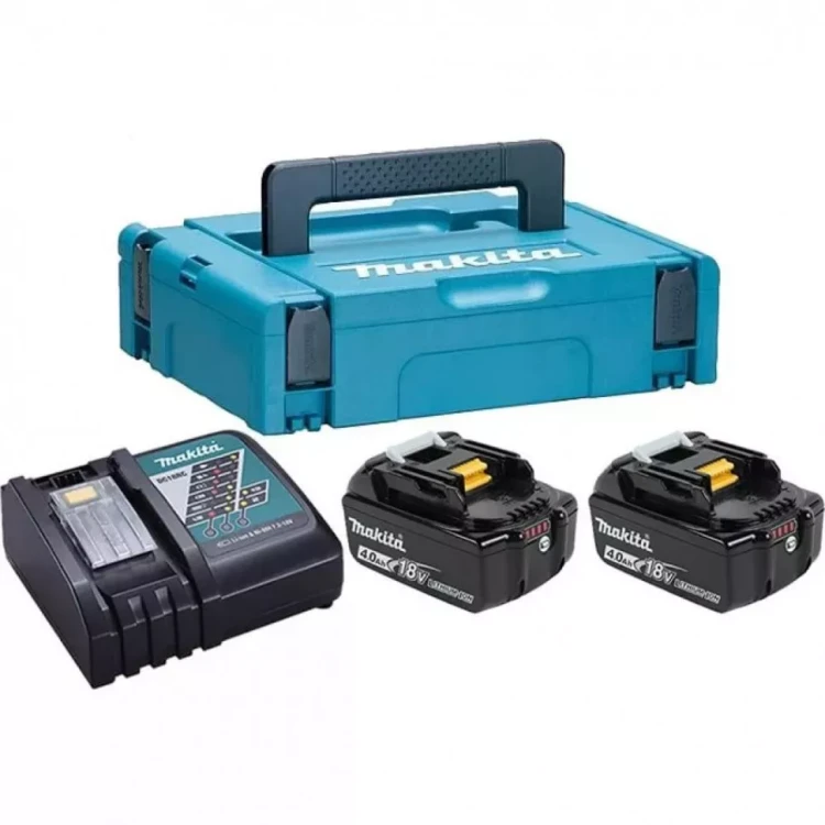 Набор 2 аккумулятора Makita BL 1840B 198310-8, 4 Ач и Зарядное устройство DC 18 RC в MakPac купить в Магнитогорске