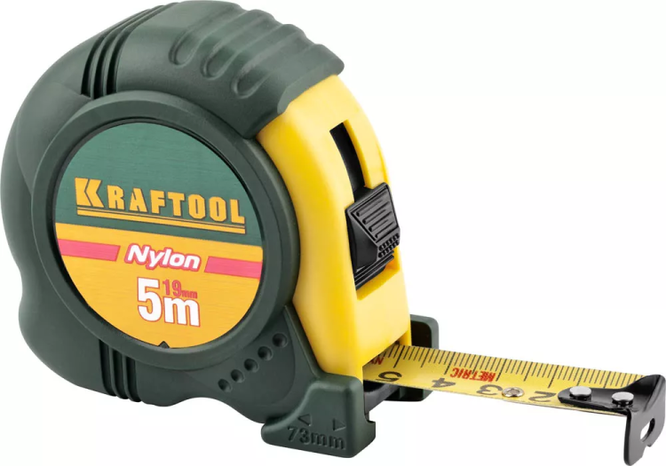 Рулетка KRAFTOOL "EXPERT" с нейлоновым покрытием, обрезин корпус, 5/19мм 34122-05-19_z01 купить в Магнитогорске